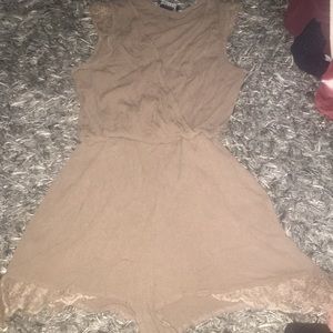 Light Brown Lace Lining Romper